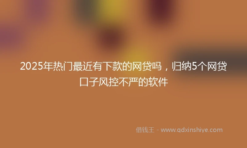 2025年热门最近有下款的网贷吗，归纳5个网贷口子风控不严的软件