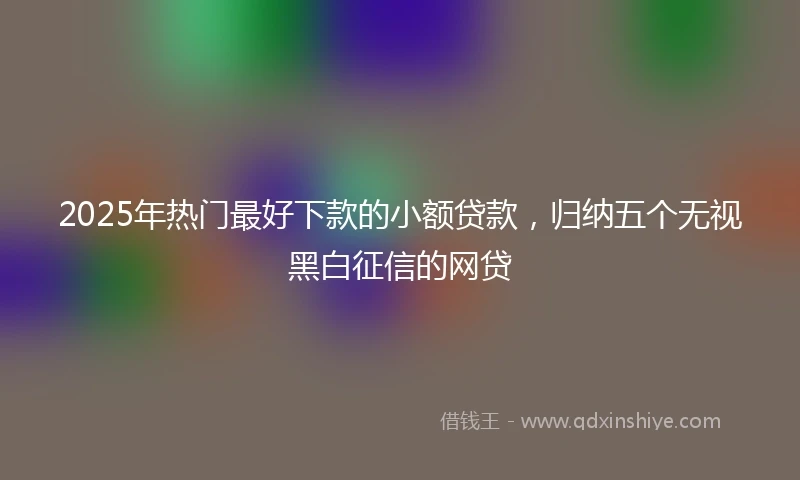 2025年热门最好下款的小额贷款，归纳五个无视黑白征信的网贷