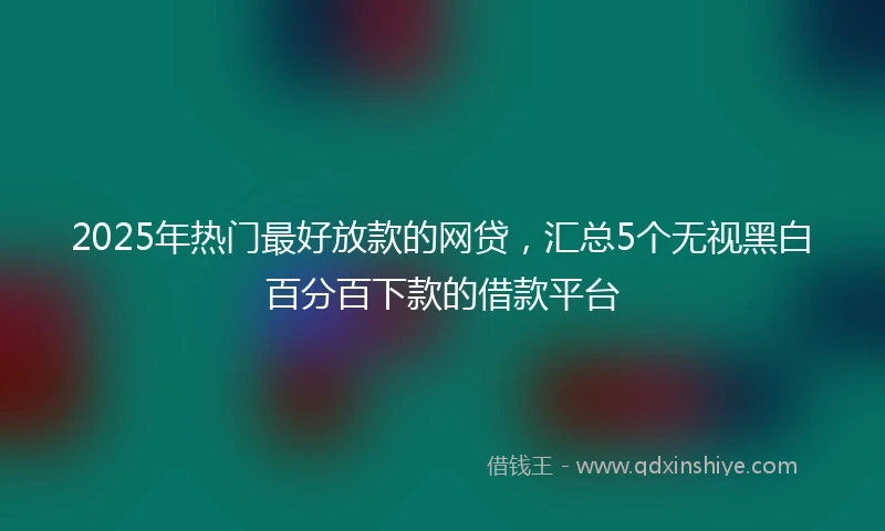 2025年热门最好放款的网贷，汇总5个无视黑白百分百下款的借款平台