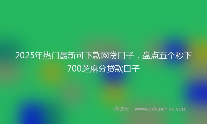 2025年热门最新可下款网贷口子，盘点五个秒下700芝麻分贷款口子