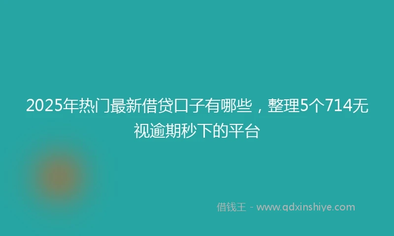 2025年热门最新借贷口子有哪些，整理5个714无视逾期秒下的平台