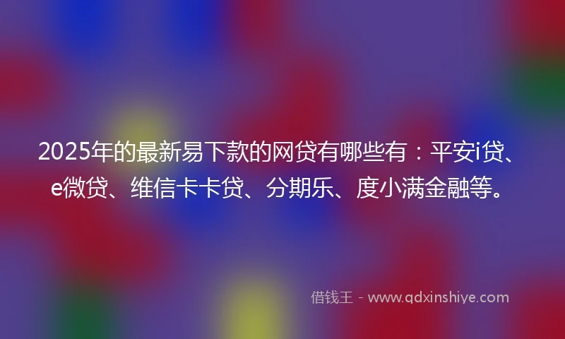 2025年的最新易下款的网贷有哪些有：平安i贷、e微贷、维信卡卡贷、分期乐、度小满金融等。
