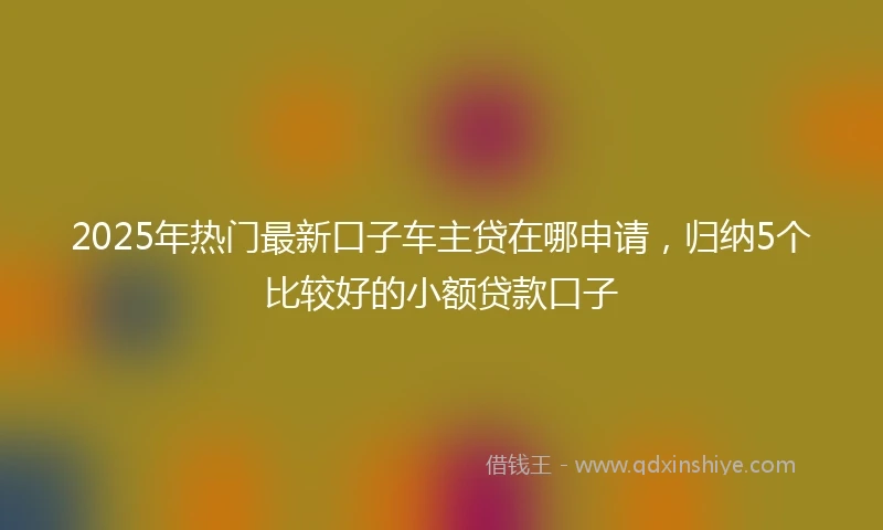 2025年热门最新口子车主贷在哪申请，归纳5个比较好的小额贷款口子