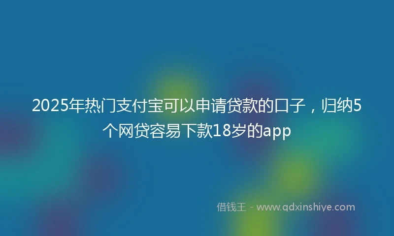 2025年热门支付宝可以申请贷款的口子，归纳5个网贷容易下款18岁的app