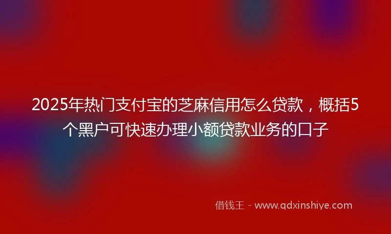 2025年热门支付宝的芝麻信用怎么贷款，概括5个黑户可快速办理小额贷款业务的口子