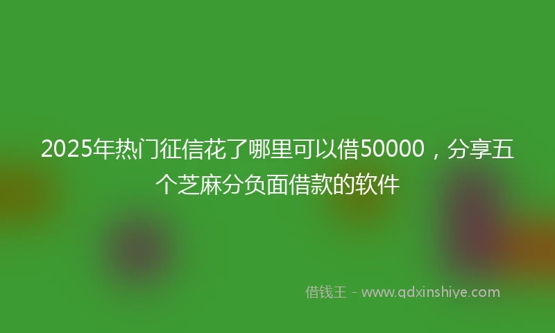 2025年热门征信花了哪里可以借50000，分享五个芝麻分负面借款的软件