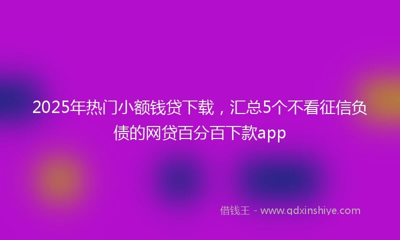 2025年热门小额钱贷下载，汇总5个不看征信负债的网贷百分百下款app