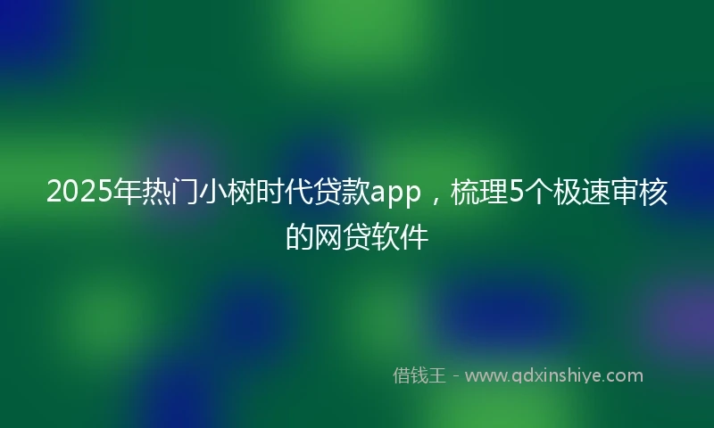2025年热门小树时代贷款app，梳理5个极速审核的网贷软件