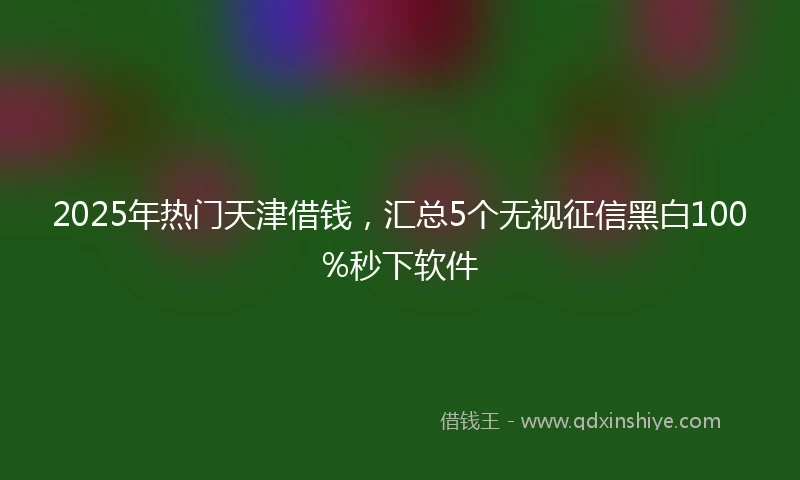 2025年热门天津借钱，汇总5个无视征信黑白100%秒下软件