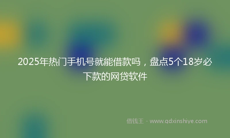 2025年热门手机号就能借款吗，盘点5个18岁必下款的网贷软件