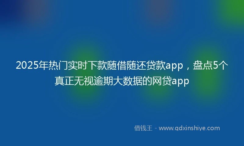 2025年热门实时下款随借随还贷款app,盘点5个真正无视逾期大数据的网贷app