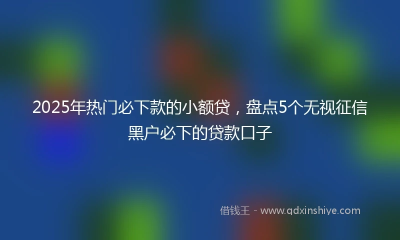 2025年热门必下款的小额贷，盘点5个无视征信黑户必下的贷款口子