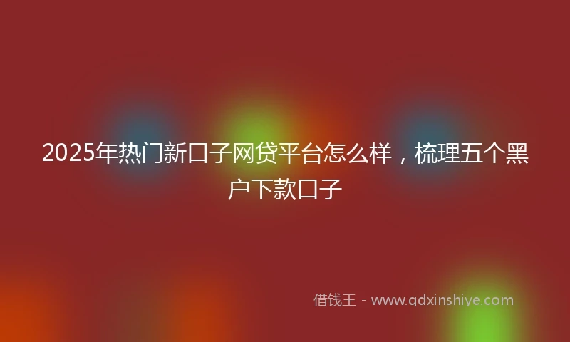 2025年热门新口子网贷平台怎么样，梳理五个黑户下款口子