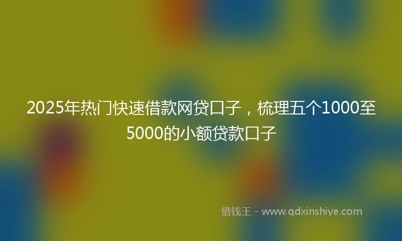 2025年热门快速借款网贷口子，梳理五个1000至5000的小额贷款口子