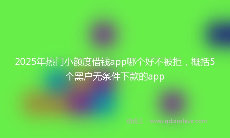 2025年热门小额度借钱app哪个好不被拒，概括5个黑户无条件下款的app