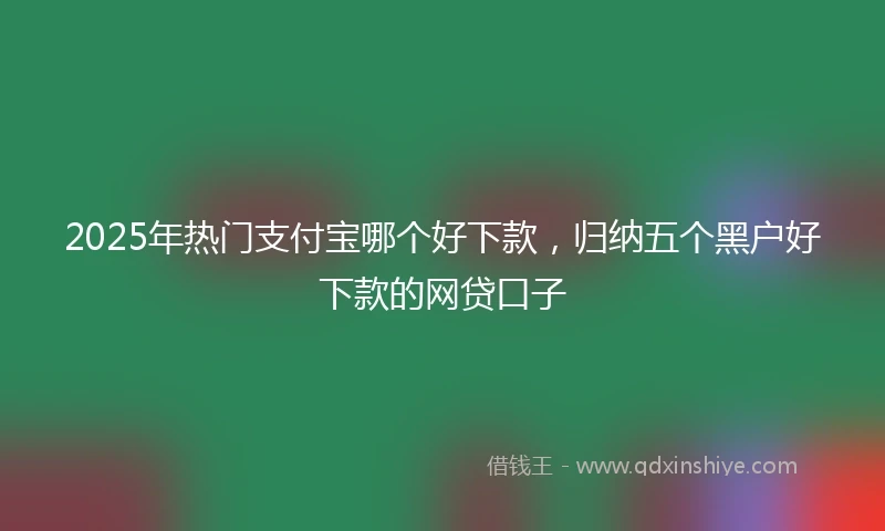 2025年热门支付宝哪个好下款，归纳五个黑户好下款的网贷口子