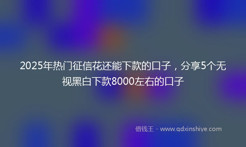 2025年热门征信花还能下款的口子,分享5个无视黑白下款8000左右的口子