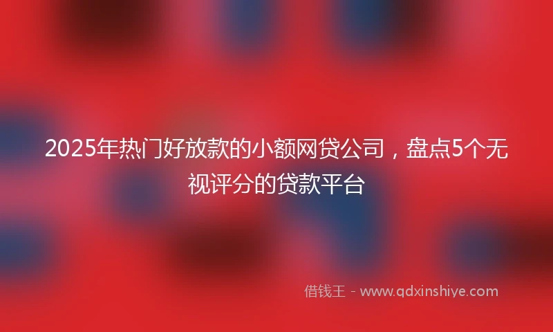 2025年热门好放款的小额网贷公司，盘点5个无视评分的贷款平台