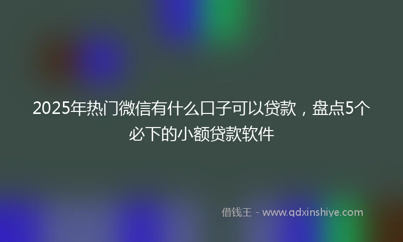 2025年热门微信有什么口子可以贷款，盘点5个必下的小额贷款软件