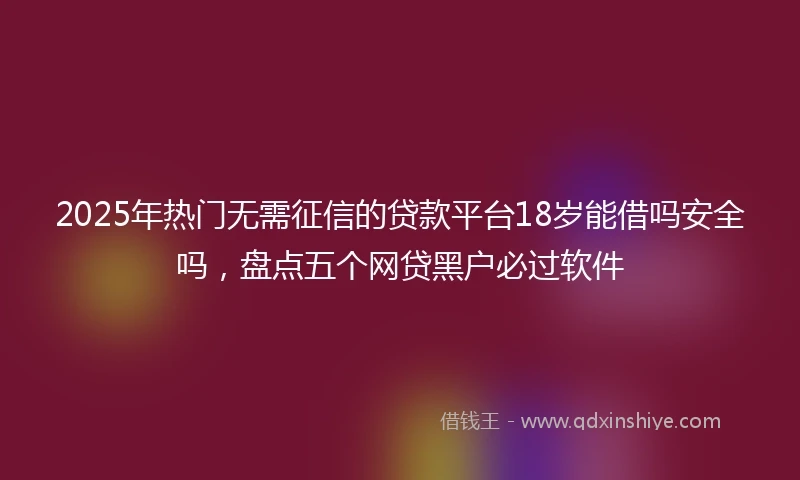 2025年热门无需征信的贷款平台18岁能借吗安全吗，盘点五个网贷黑户必过软件