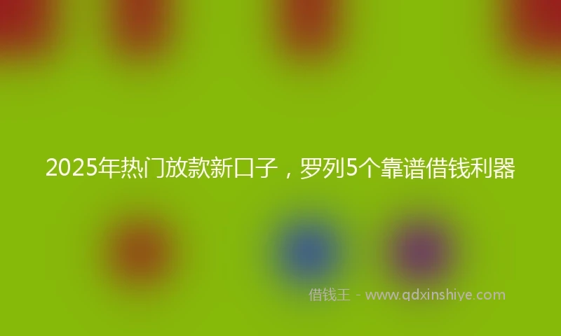 2025年热门放款新口子，罗列5个靠谱借钱利器