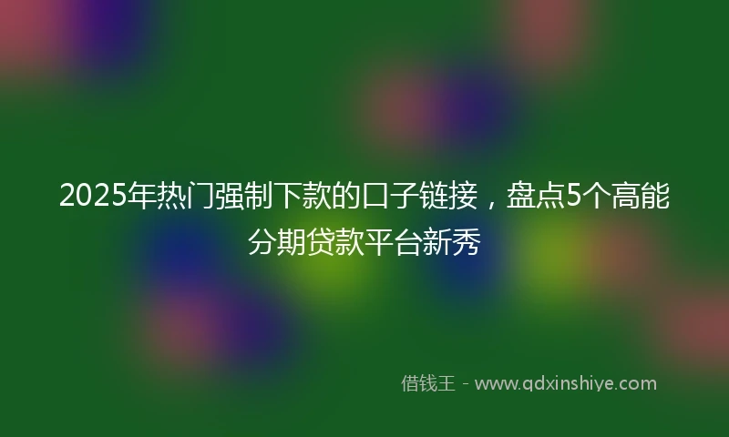 2025年热门强制下款的口子链接，盘点5个高能分期贷款平台新秀