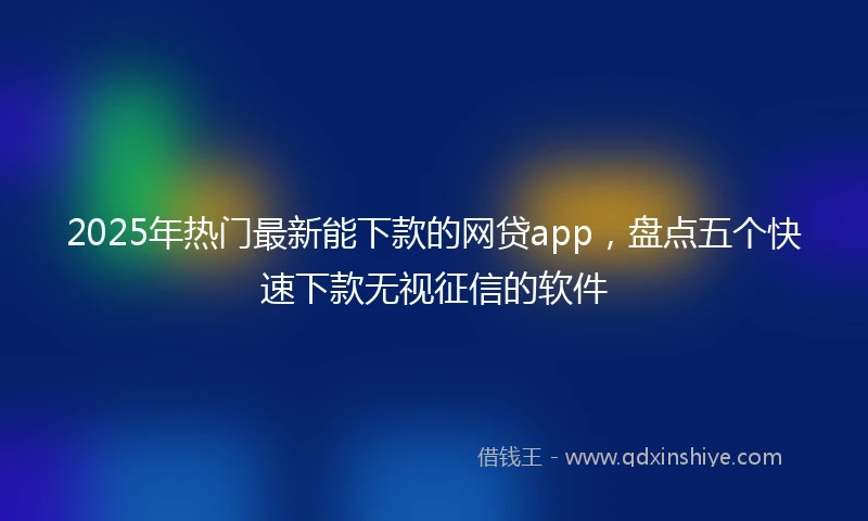 2025年热门最新能下款的网贷app，盘点五个快速下款无视征信的软件