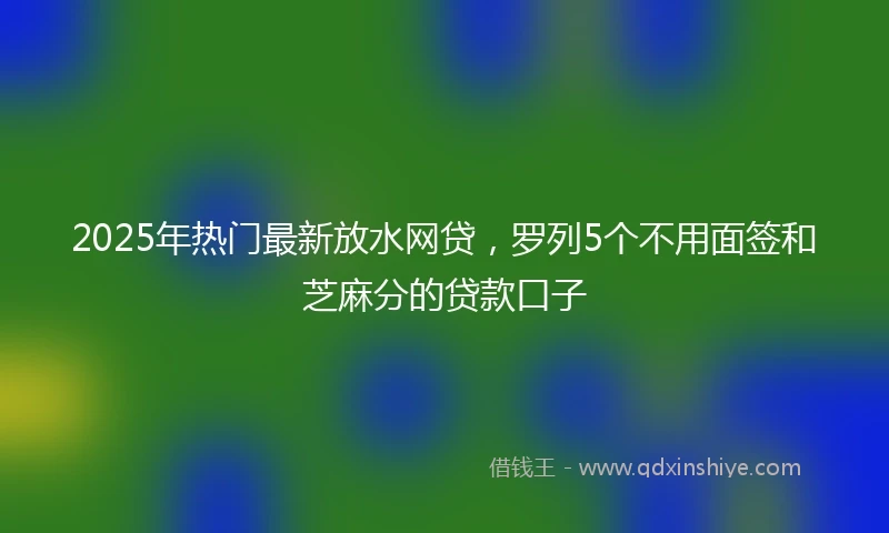 2025年热门最新放水网贷，罗列5个不用面签和芝麻分的贷款口子