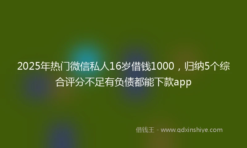 2025年热门微信私人16岁借钱1000，归纳5个综合评分不足有负债都能下款app