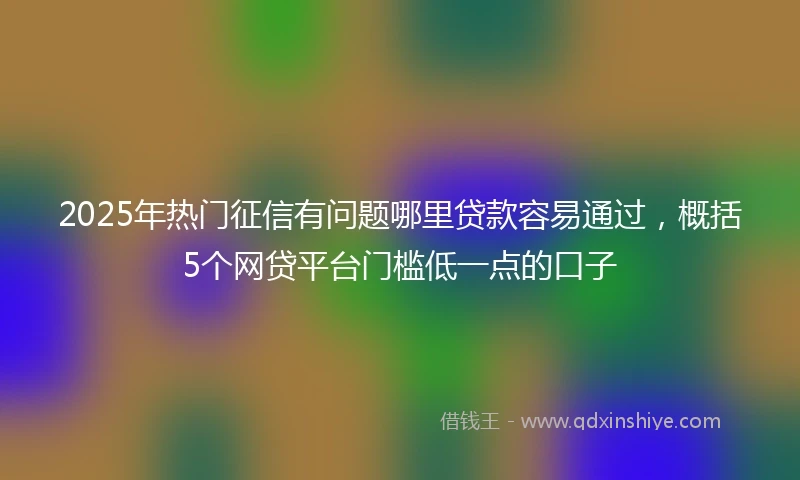 2025年热门征信有问题哪里贷款容易通过，概括5个网贷平台门槛低一点的口子