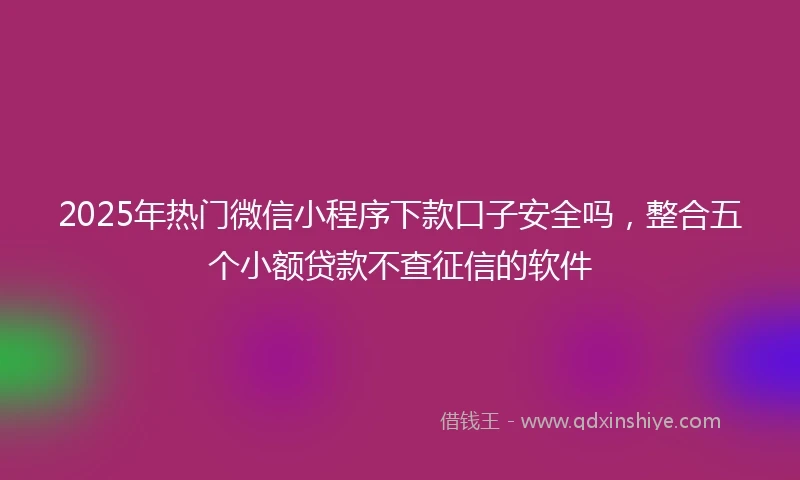 2025年热门微信小程序下款口子安全吗，整合五个小额贷款不查征信的软件