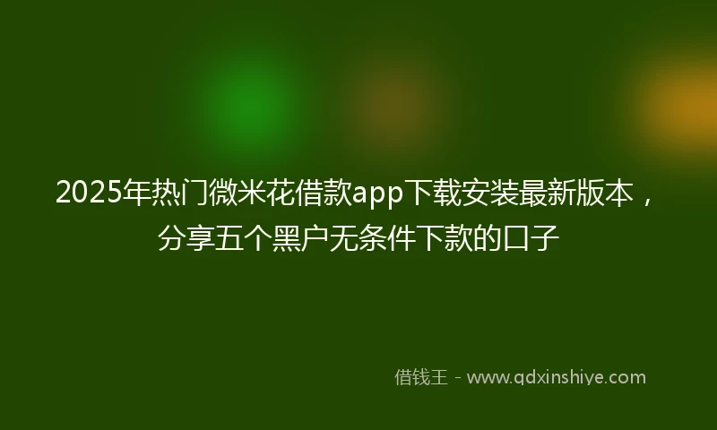 2025年热门微米花借款app下载安装最新版本，分享五个黑户无条件下款的口子