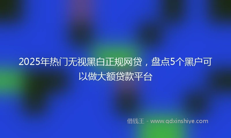 2025年热门无视黑白正规网贷，盘点5个黑户可以做大额贷款平台