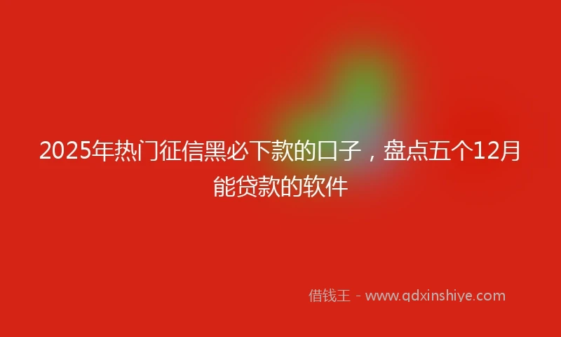 2025年热门征信黑必下款的口子，盘点五个12月能贷款的软件