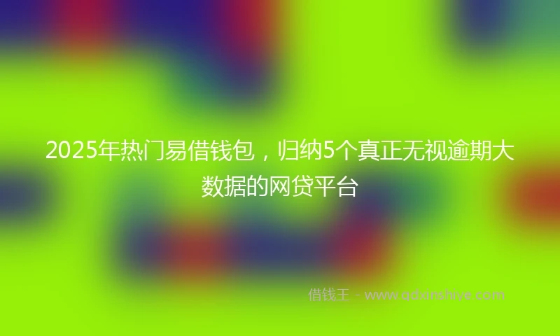 2025年热门易借钱包，归纳5个真正无视逾期大数据的网贷平台
