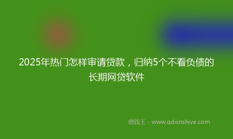 2025年热门怎样审请贷款，归纳5个不看负债的长期网贷软件