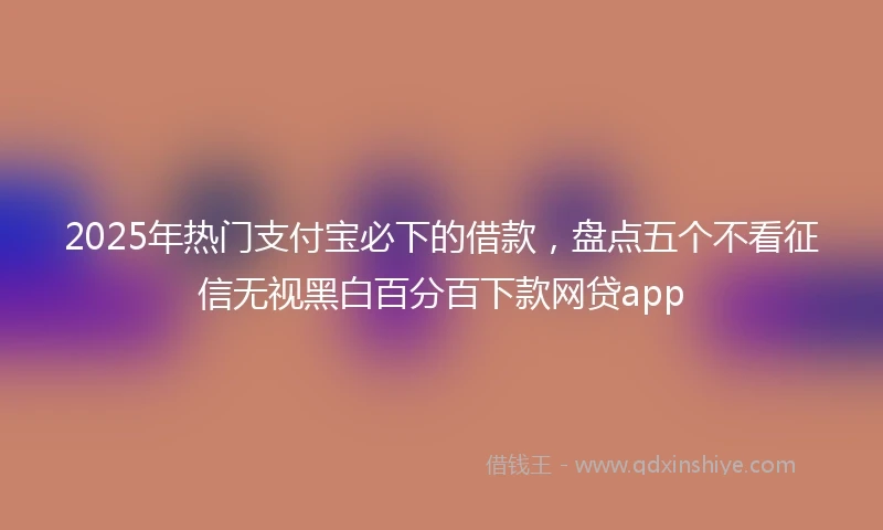 2025年热门支付宝必下的借款，盘点五个不看征信无视黑白百分百下款网贷app