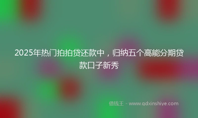 2025年热门拍拍贷还款中，归纳五个高能分期贷款口子新秀