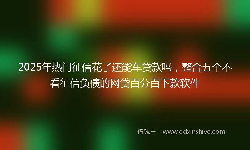 2025年热门征信花了还能车贷款吗，整合五个不看征信负债的网贷百分百下款软件