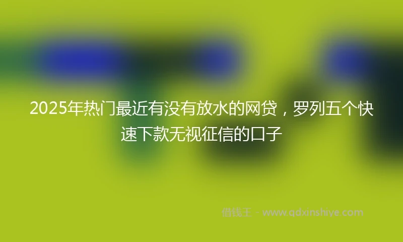 2025年热门最近有没有放水的网贷，罗列五个快速下款无视征信的口子