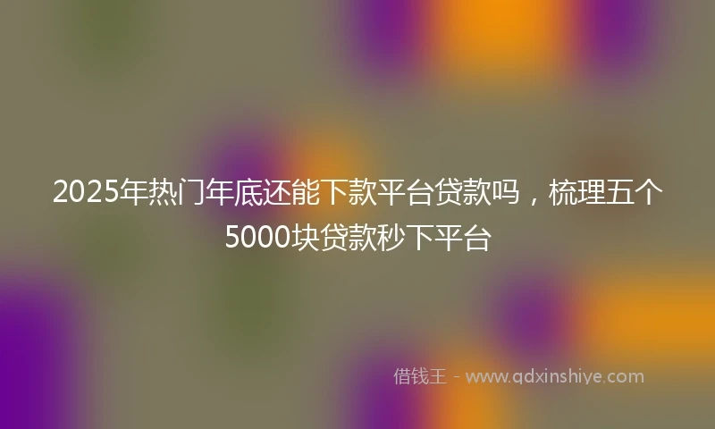 2025年热门年底还能下款平台贷款吗，梳理五个5000块贷款秒下平台