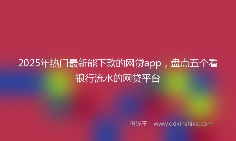 2025年热门最新能下款的网贷app，盘点五个看银行流水的网贷平台