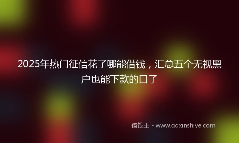 2025年热门征信花了哪能借钱，汇总五个无视黑户也能下款的口子