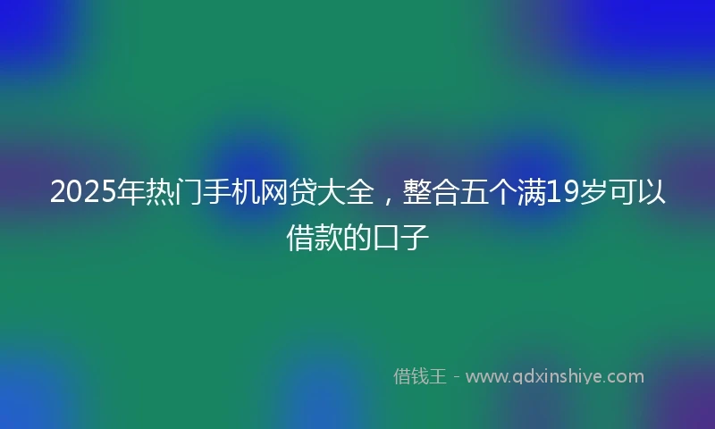 2025年热门手机网贷大全，整合五个满19岁可以借款的口子