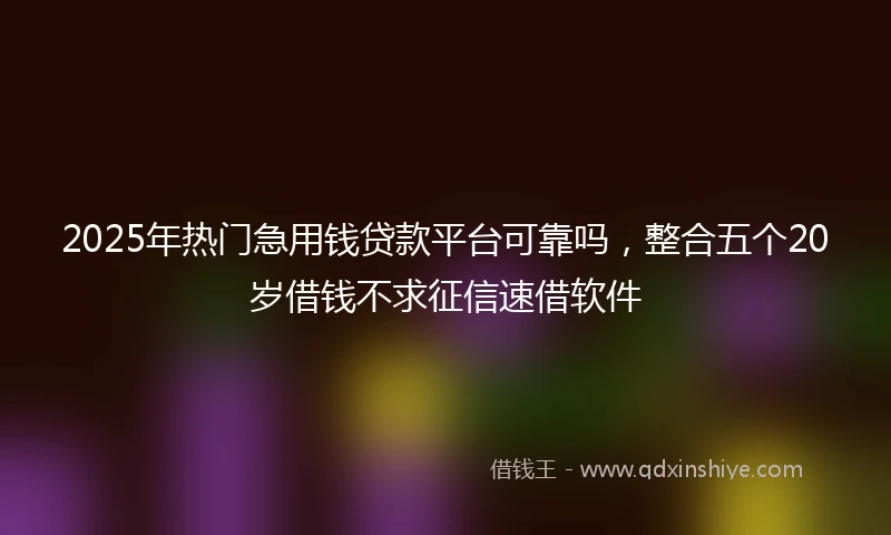 2025年热门急用钱贷款平台可靠吗，整合五个20岁借钱不求征信速借软件