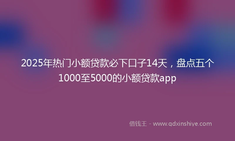 2025年热门小额贷款必下口子14天，盘点五个1000至5000的小额贷款app