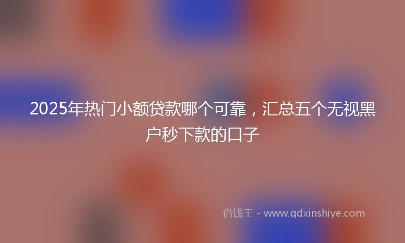 2025年热门小额贷款哪个可靠，汇总五个无视黑户秒下款的口子
