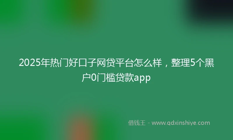 2025年热门好口子网贷平台怎么样，整理5个黑户0门槛贷款app