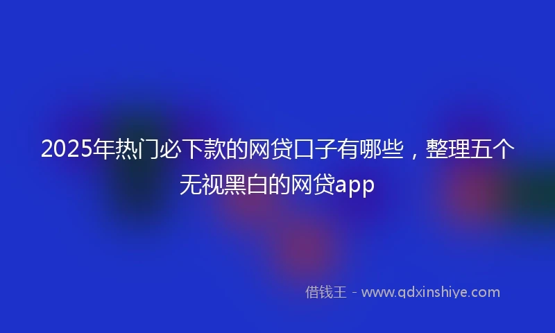 2025年热门必下款的网贷口子有哪些，整理五个无视黑白的网贷app