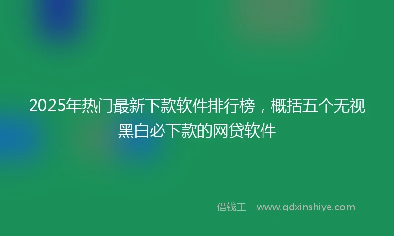 2025年热门最新下款软件排行榜，概括五个无视黑白必下款的网贷软件